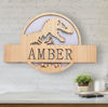 Picture of Personalized Night Light for Wall Decor | Custom Wooden Engraved Name Night Light | Jurassic Park | Best Gifts Idea for Birthday, Thanksgiving, Christmas etc.