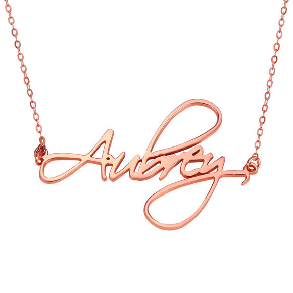 Picture of Personalized Script Style Name Necklace in 925 Sterling Silver - Customize With Any Name or Birthstone | Custom Name Necklace 925 Sterling Silver