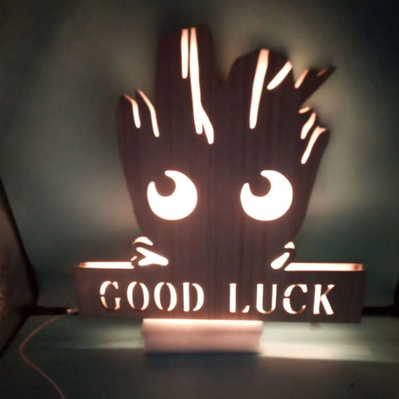 Picture of Personalized Night Light for Wall Decor | Custom Wooden Engraved Name Night Light | Groot | Best Gifts Idea for Birthday, Thanksgiving, Christmas etc.