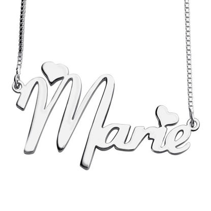 Picture of Personalized Engraved Girl's Name Necklace in 925 Sterling Silver - Customize With Any Name or Birthstone | Custom Name Necklace 925 Sterling Silver