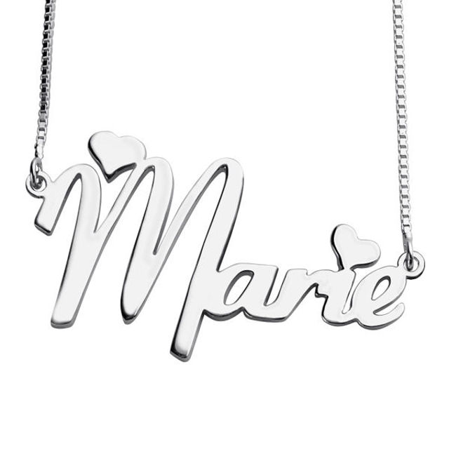 Picture of Personalized Engraved Girl's Name Necklace in 925 Sterling Silver - Customize With Any Name or Birthstone | Custom Name Necklace 925 Sterling Silver