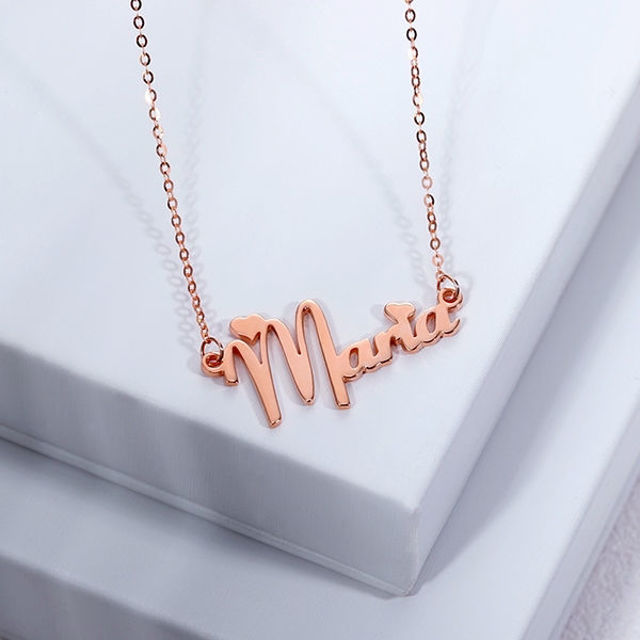 Picture of Personalized Engraved Girl's Name Necklace in 925 Sterling Silver - Customize With Any Name or Birthstone | Custom Name Necklace 925 Sterling Silver