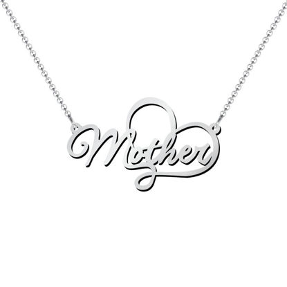 Picture of Personalized Mother Charm Engraved Necklace in 925 Sterling Silver  - Customize With Any Name or Birthstone | Custom Name Necklace 925 Sterling Silver