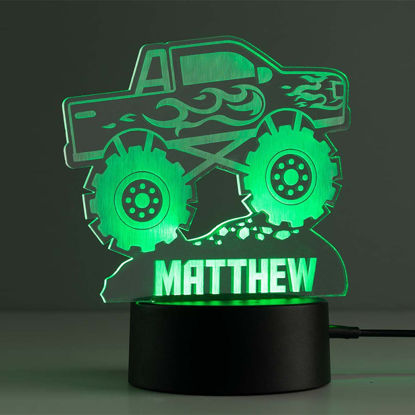 Picture of Custom Name Night Light With Colorful LED Lighting | Multicolor Monster Truck Night Light With Personalized Name | Best Gifts Idea for Birthday, Thanksgiving, Christmas etc.