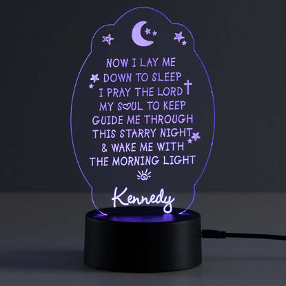 Picture of Custom Name Night Light With Colorful LED Lighting | Multicolor Bedtime Pray Night Light With Personalized Name | Best Gifts Idea for Birthday, Thanksgiving, Christmas etc.