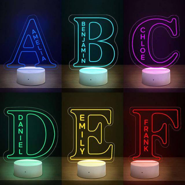 Picture of Custom Name Night Light With Colorful LED Lighting | Multicolor Letter Night Light With Personalized Name | Best Gifts Idea for Birthday, Thanksgiving, Christmas etc.