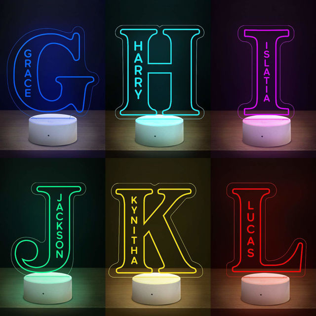 Picture of Custom Name Night Light With Colorful LED Lighting | Multicolor Letter Night Light With Personalized Name | Best Gifts Idea for Birthday, Thanksgiving, Christmas etc.