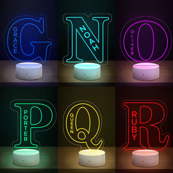 Picture of Custom Name Night Light With Colorful LED Lighting | Multicolor Letter Night Light With Personalized Name | Best Gifts Idea for Birthday, Thanksgiving, Christmas etc.