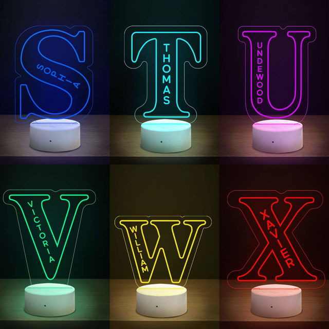 Picture of Custom Name Night Light With Colorful LED Lighting | Multicolor Letter Night Light With Personalized Name | Best Gifts Idea for Birthday, Thanksgiving, Christmas etc.