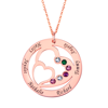 Picture of Personalized Heart in Heart Family Member With Birthstones Necklace  for Mom in 925 Sterling Silver - Customize With Family Name | Custom Family Necklace in 925 Sterling Silver