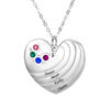 Picture of Personalized Heart Pendant Family Member With Birthstones Necklace  for Mom in 925 Sterling Silver - Customize With Family Name | Custom Family Necklace in 925 Sterling Silver