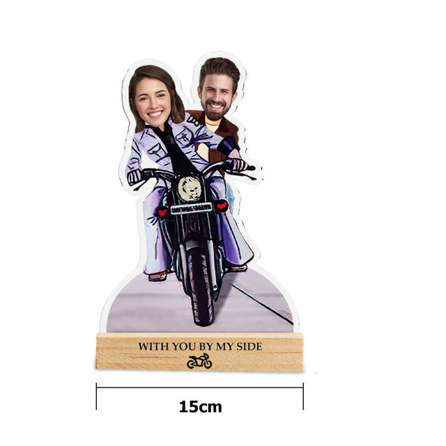 Picture of Custom Motorcycle Couple Night Light | Personalized Face Night Light | Funny Gifts for Birthday, Thanksgiving, Christmas, Valentine's Day etc.