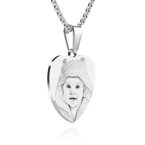 Picture of Personalized Photo Necklace in 925 Sterling Silver - Customize With Any Photo | Custom Photo Necklace 925 Sterling Silver
