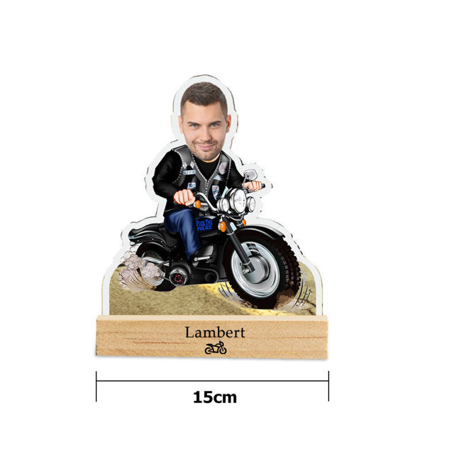 Picture of Custom Male Motorcyclist Night Light | Personalized Face Night Light Gifts for Him | Best Gifts Idea for Birthday, Thanksgiving, Christmas etc.