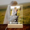 Picture of Personalized Couple Photo Night Light With Scannable Acrylic Song Plaque | Custom Song Album Cover Night Light for Music Lovers | Personalized Gift for Christmas, Birthday, Thanksgiving etc.