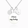 Picture of Personalized Photo Engraved Tag Necklace With Engraving Silver  - Customize With Any Photo | Custom Heart Photo Necklace in 925 Sterling Silver Love Gifts