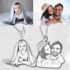Picture of Personalized Women's Photo Engraved Tag Necklace Silver  - Customize With Any Photo | Custom Photo Necklace in 925 Sterling Silver Love Gifts