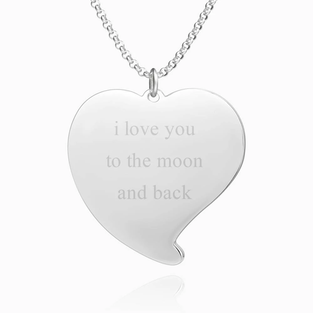 Picture of Personalized Engraved Heart Tag Photo Necklace Stainless Steel   - Customize With Any Photo | Custom Photo Necklace Stainless Steel