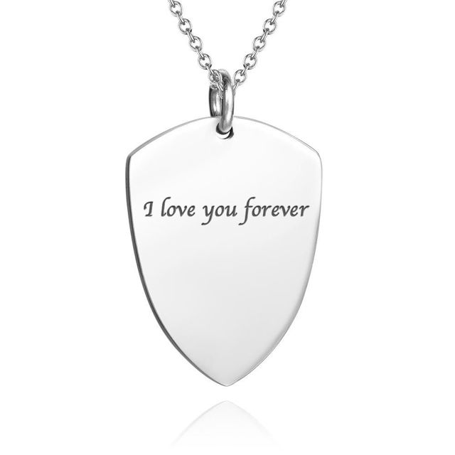 Picture of Personalized 925 Sterling Silver Father's Day Gift - Engraved Photo Necklace  - Customize With Any Photo | Custom Photo Necklace in 925 Sterling Silver