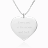 Picture of Personalized Engraved Heart Tag Photo Necklace Silver - Engraved Photo Necklace - Customize With Any Photo | Custom Photo Necklace in 925 Sterling Silver