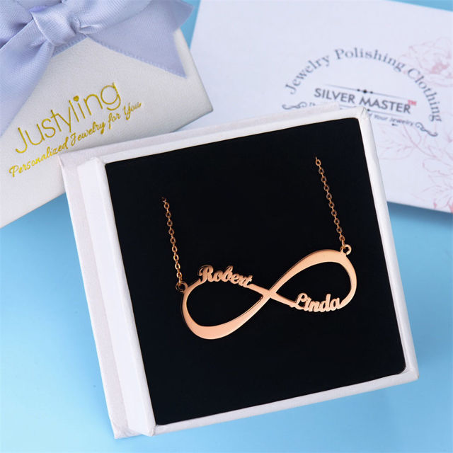 Picture of Infinity Name Necklace in 925 Sterling Silver  - Customize With Any Name or Birthstone | Custom Name Necklace 925 Sterling Silver