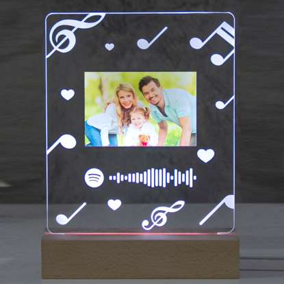 Picture of Personalized Photo Night Light With Scannable Spotify Code With Musical Note for Music Lovers | Best Gifts Idea for Birthday, Thanksgiving, Christmas etc.