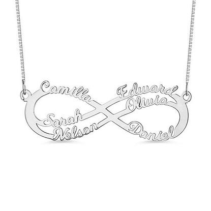 Picture of Infinity Sterling Silver Personalized Necklace  Made Any Name - Customize With Any Name or Birthstone | Custom Name Necklace 925 Sterling Silver