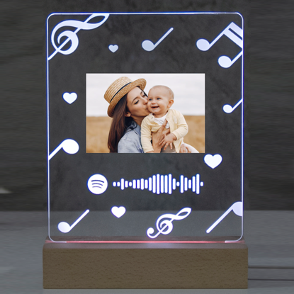 Picture of Personalized Photo Night Light With Scannable Spotify Code With Musical Note for Music Lovers | Personalized Gift for Best Mommy | Best Gifts Idea for Birthday, Thanksgiving, Christmas etc.