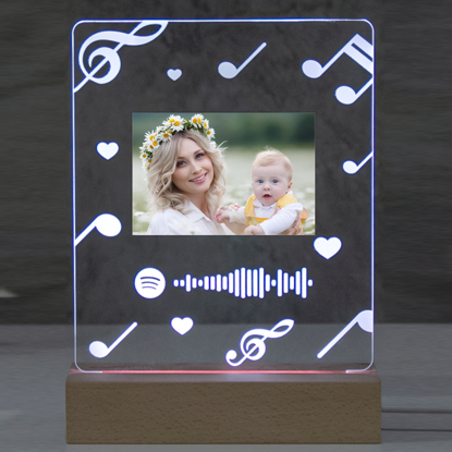 Picture of Personalized Photo Night Light With Scannable Spotify Code With Musical Note for Music Lovers | Personalized Gift for Love Ones | Best Gifts Idea for Birthday, Thanksgiving, Christmas etc.