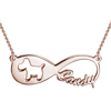 Picture of Dog Infinity Name Necklace 14K Gold Plated - Customize With Any Name or Birthstone | Custom Name Necklace 925 Sterling Silver