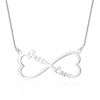 Picture of Double Heart Shape Infinity Custom Name Necklace in 925 Sterling Silver - Customize With Any Name or Birthstone | Custom Name Necklace 925 Sterling Silver