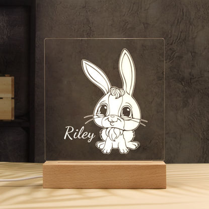 Picture of Bunny Night Light | Personalized It With Your Kid's Name | Best Gifts Idea for Birthday, Thanksgiving, Christmas etc.