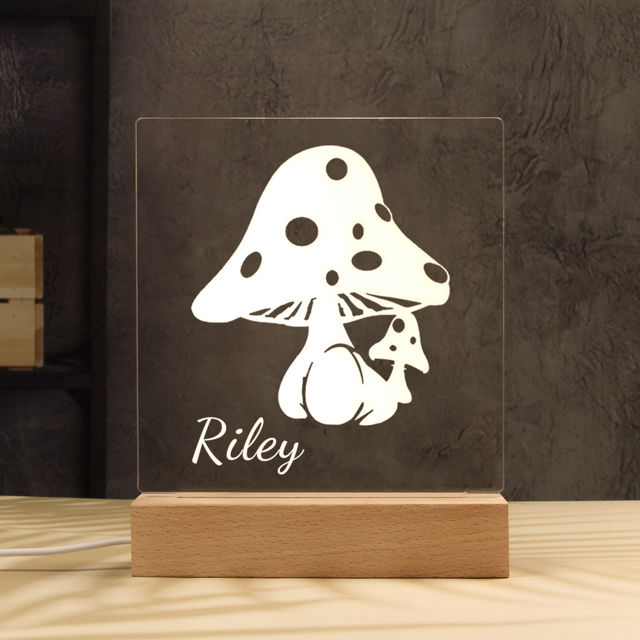 Picture of Mushroom Night Light | Personalized It With Your Kid's Name | Best Gifts Idea for Birthday, Thanksgiving, Christmas etc.