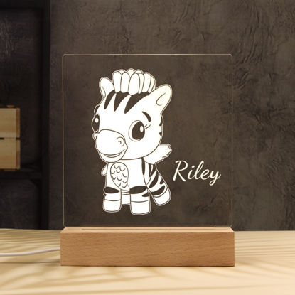 Picture of Zebra Night Light | Personalized It With Your Kid's Name | Best Gifts Idea for Birthday, Thanksgiving, Christmas etc.