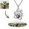 Picture of Personalized Projection Photo Dog Paw Print Pendant Necklace - Customize With Any Photo | Custom Photo Necklace in Copper or 925 Sterling Silver