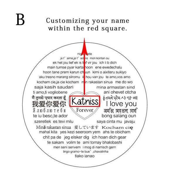 Picture of I Love You 100 Languages Necklace Custom Photo Projection Necklace - Customize With Any Photo | Custom Photo Necklace in Copper or 925 Sterling Silver
