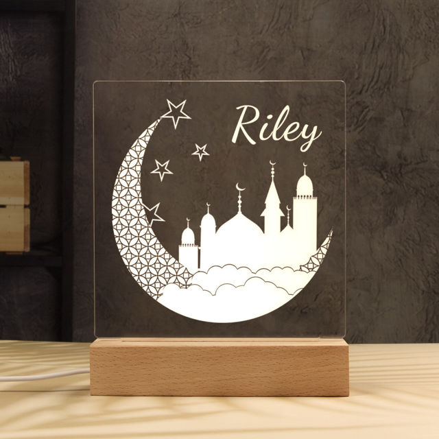 Picture of Moon Island Night Light | Personalized It With Your Kid's Name | Best Gifts Idea for Birthday, Thanksgiving, Christmas etc.