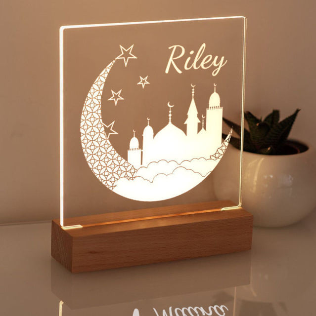 Picture of Moon Island Night Light | Personalized It With Your Kid's Name | Best Gifts Idea for Birthday, Thanksgiving, Christmas etc.