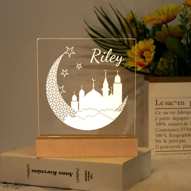 Picture of Moon Island Night Light | Personalized It With Your Kid's Name | Best Gifts Idea for Birthday, Thanksgiving, Christmas etc.