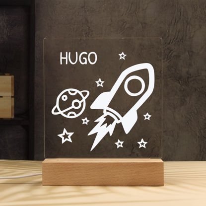 Picture of Rocket Night Light | Personalized It With Your Kid's Name | Best Gifts Idea for Birthday, Thanksgiving, Christmas etc.