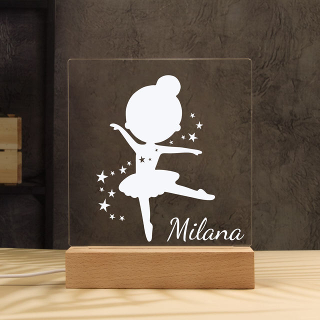 Picture of Ballerina Night Light | Personalized It With Your Kid's Name | Best Gifts Idea for Birthday, Thanksgiving, Christmas etc.