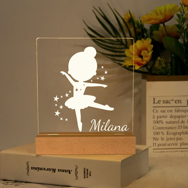 Picture of Ballerina Night Light | Personalized It With Your Kid's Name | Best Gifts Idea for Birthday, Thanksgiving, Christmas etc.