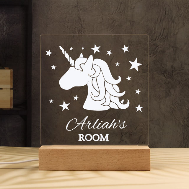 Picture of Unicorn Night Light | Personalized It With Your Kid's Name | Best Gifts Idea for Birthday, Thanksgiving, Christmas etc.