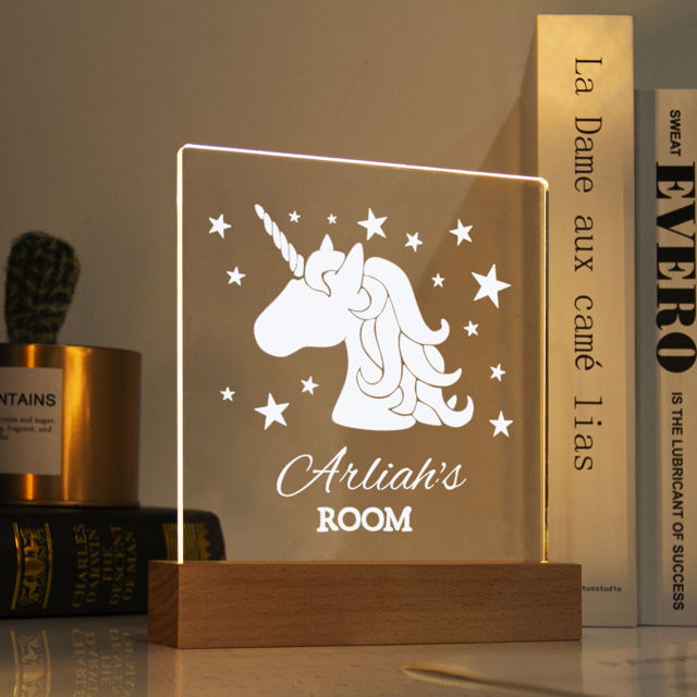 Picture of Unicorn Night Light | Personalized It With Your Kid's Name | Best Gifts Idea for Birthday, Thanksgiving, Christmas etc.