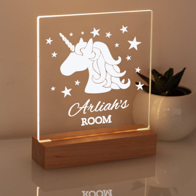 Picture of Unicorn Night Light | Personalized It With Your Kid's Name | Best Gifts Idea for Birthday, Thanksgiving, Christmas etc.