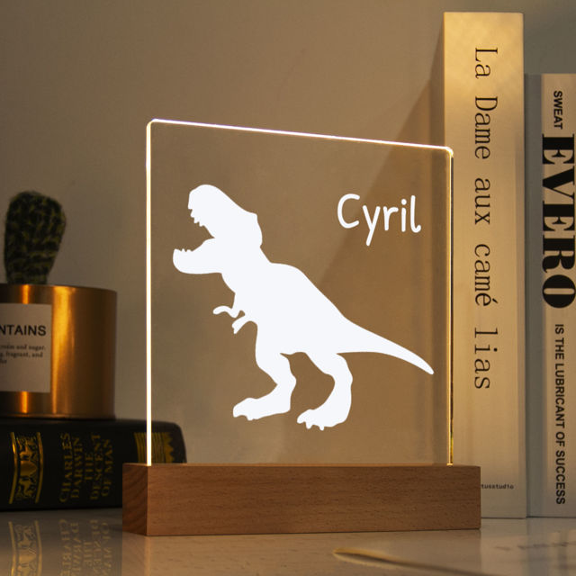 Picture of Dinosaur Night Light | Personalized It With Your Kid's Name | Best Gifts Idea for Birthday, Thanksgiving, Christmas etc.