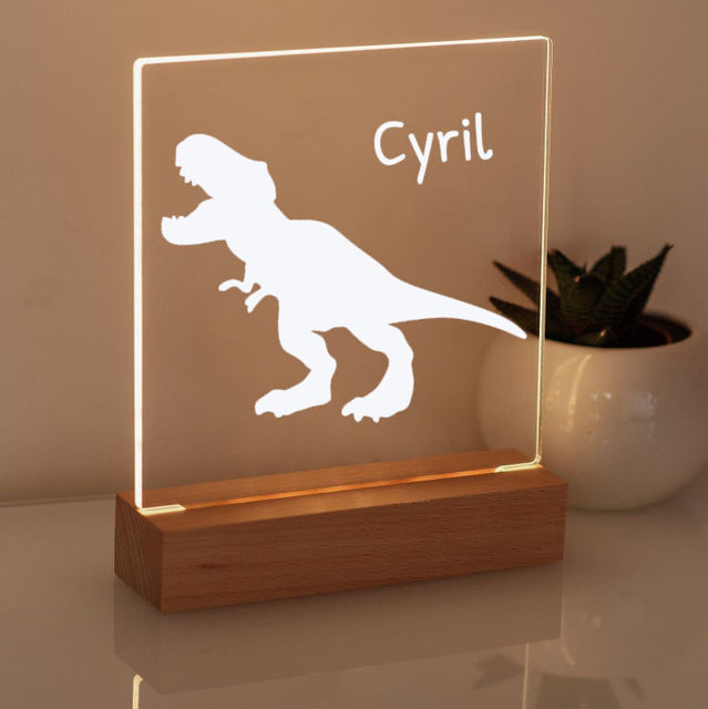 Picture of Dinosaur Night Light | Personalized It With Your Kid's Name | Best Gifts Idea for Birthday, Thanksgiving, Christmas etc.