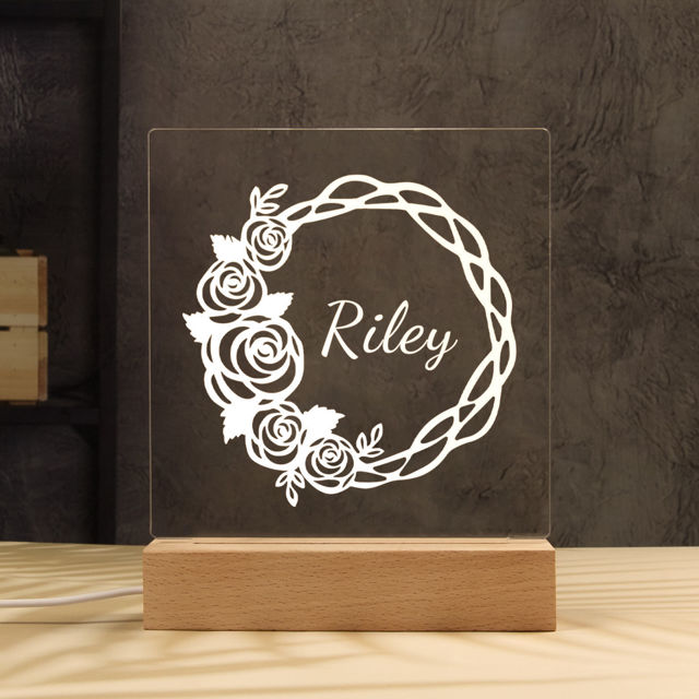 Picture of Wreath Night Light | Personalized It With Your Kid's Name | Best Gifts Idea for Birthday, Thanksgiving, Christmas etc.