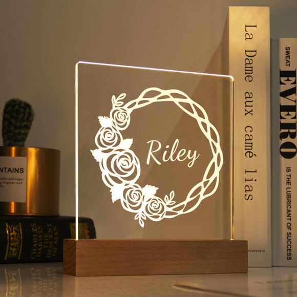Picture of Wreath Night Light | Personalized It With Your Kid's Name | Best Gifts Idea for Birthday, Thanksgiving, Christmas etc.