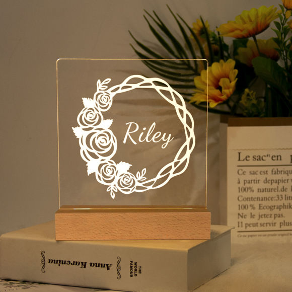 Picture of Wreath Night Light | Personalized It With Your Kid's Name | Best Gifts Idea for Birthday, Thanksgiving, Christmas etc.